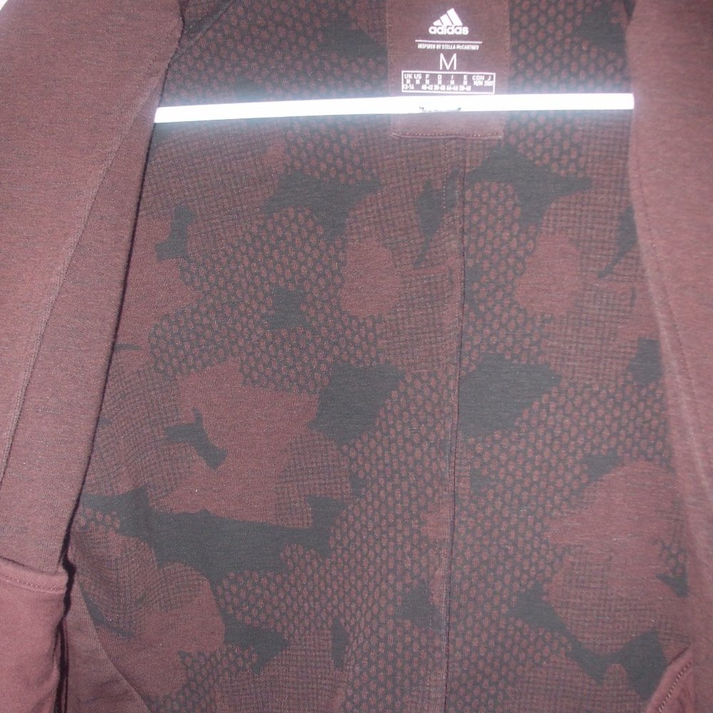 Adidas Stella McCartney Jacket Asymmetrical Burgundy Plum Heartracer Cross-fit - Picture 7 of 16